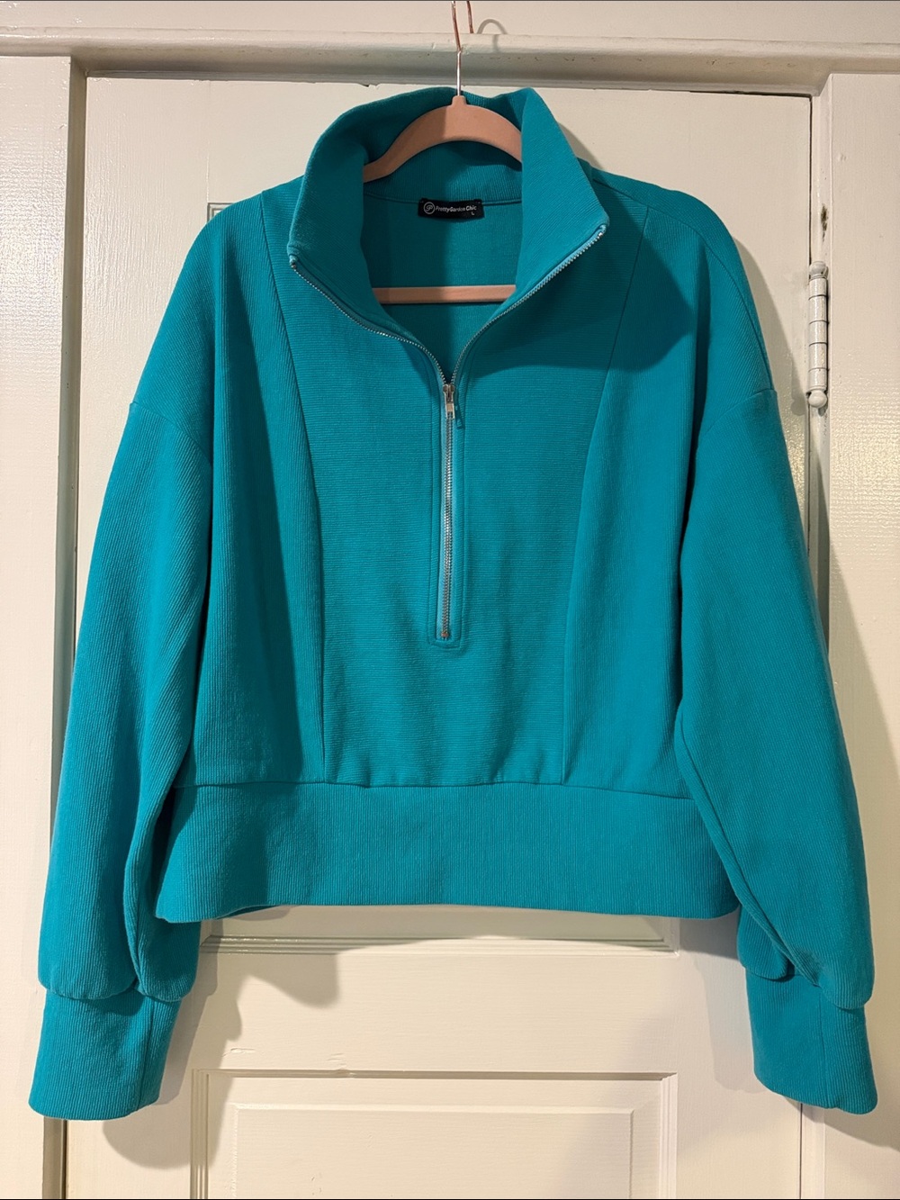 Scuba vibes cropped quarter zip pullover